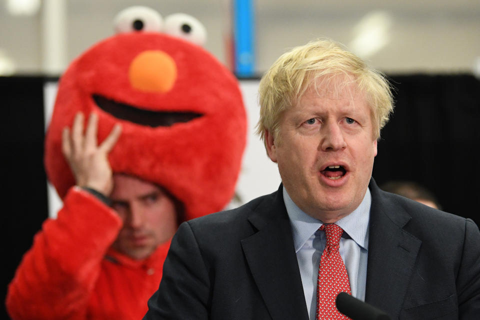 Prime Minister Boris Johnson giving his victory speech after winning the Uxbridge & Ruislip South constituency in the 2019 General Election.