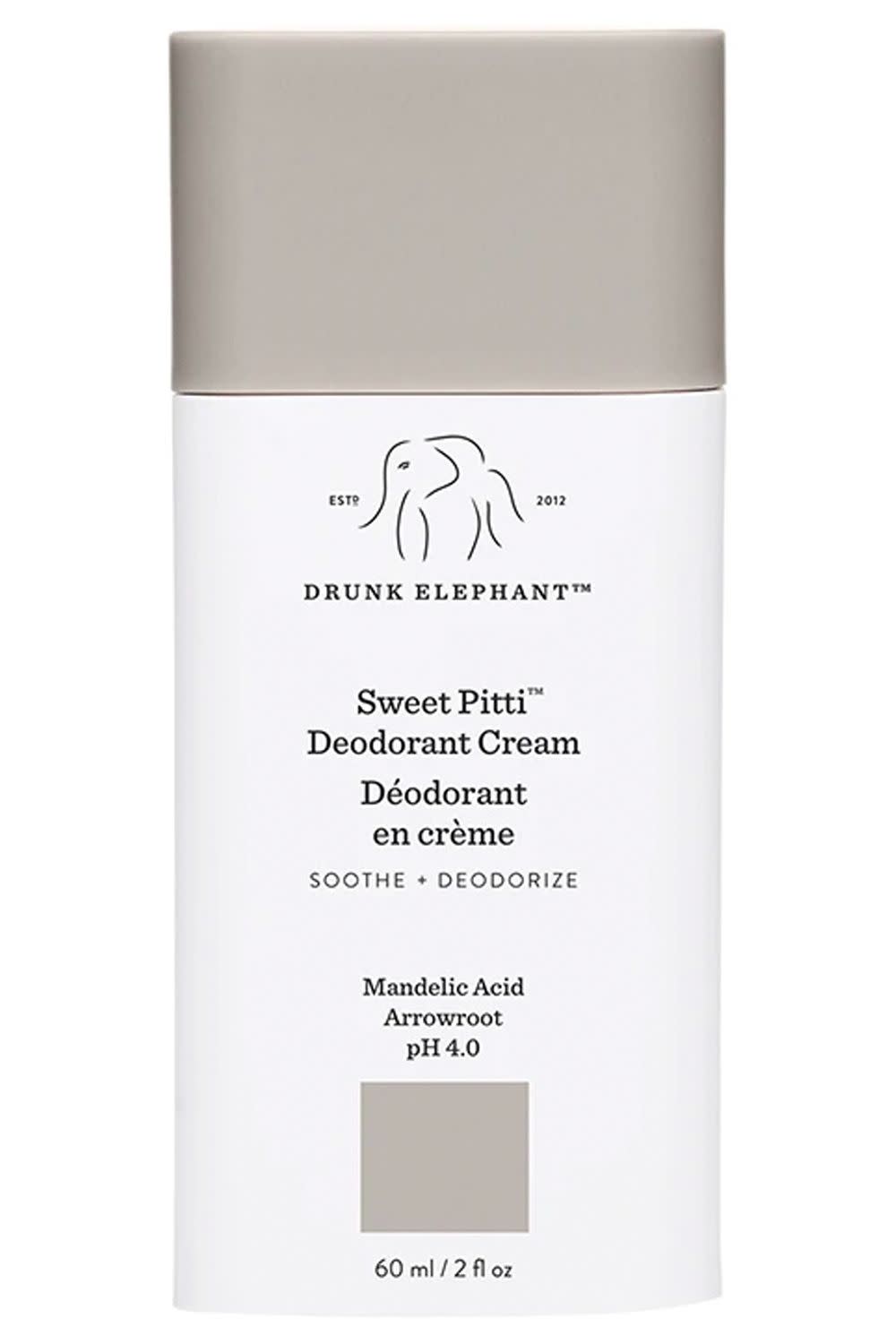 <p><a href="https://go.redirectingat.com?id=74968X1596630&url=https%3A%2F%2Fwww.ulta.com%2Fp%2Fsweet-pitti-deodorant-cream-pimprod2028090&sref=https%3A%2F%2Fwww.cosmopolitan.com%2Fstyle-beauty%2Fbeauty%2Fg38478171%2Fbest-deodorant-for-sensitive-skin%2F" rel="nofollow noopener" target="_blank" data-ylk="slk:Shop Now;elm:context_link;itc:0;sec:content-canvas" class="link rapid-noclick-resp">Shop Now</a></p><p>Sweet Pitti Deodorant Cream</p><p>$16.00</p><p>ulta.com</p><span class="copyright">Drunk Elephant</span>