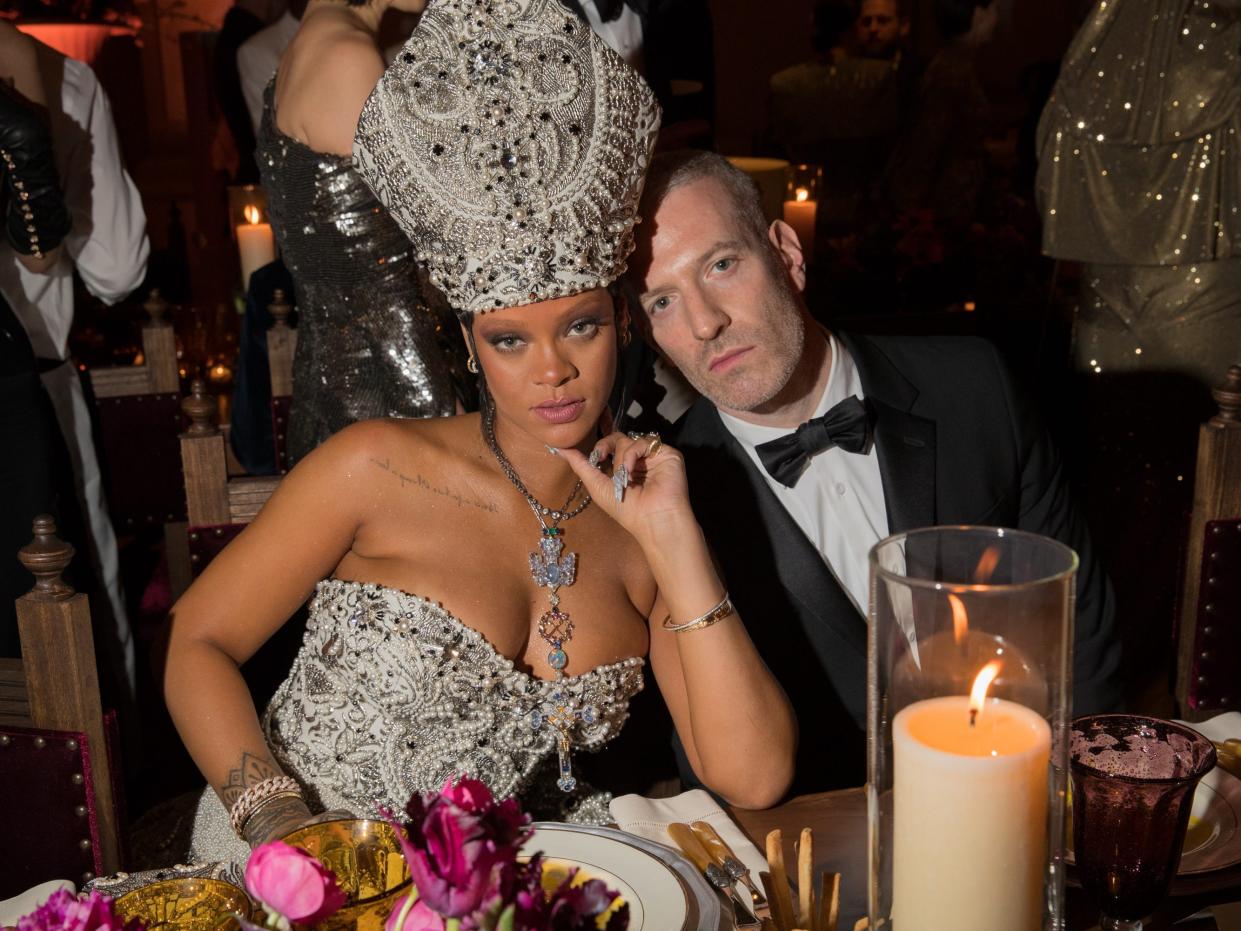 Rihanna and another guest at the 2018 Met Gala.