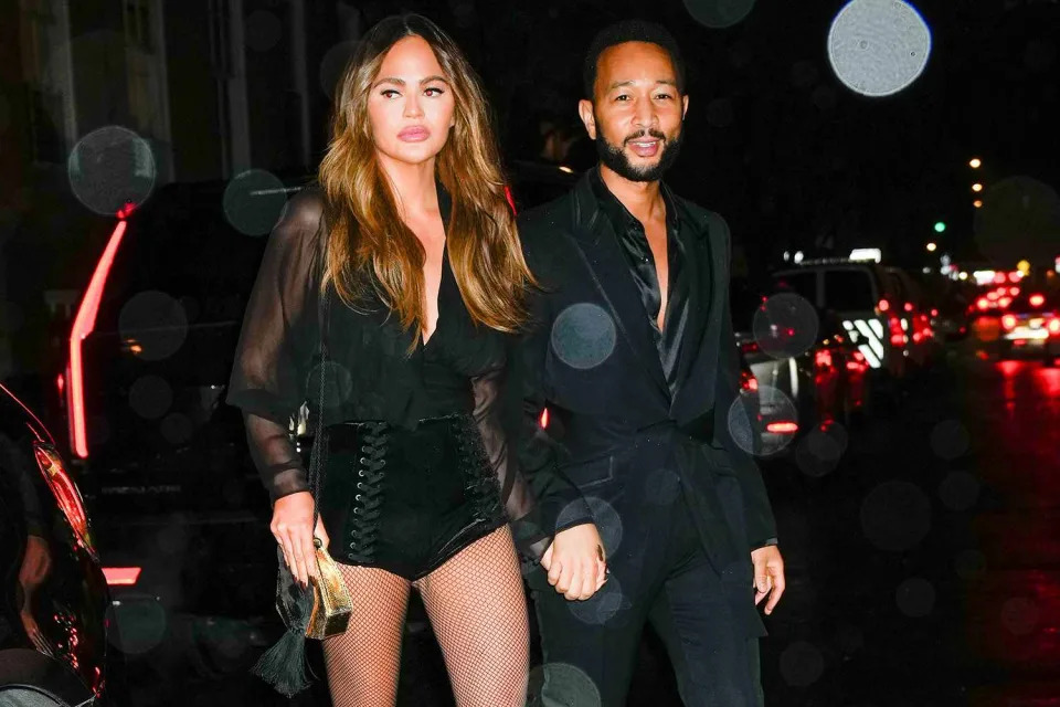 <p>Gotham/GC Images</p> Chrissy Teigen and John Legend step out in New York City for his birthday