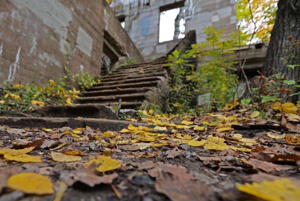 Hotel ruins on Overlook Mountain near Woodstock, NY, on Thursday, Oct. 7, 2021. 