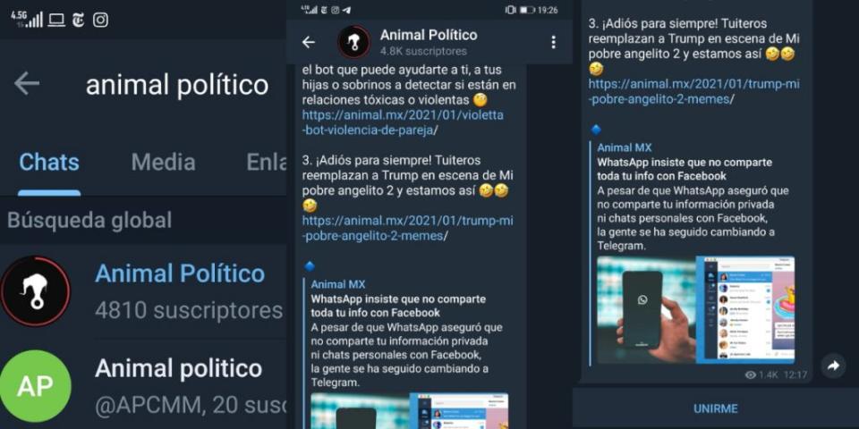 Si quieres recibir las mejores noticias, únete a nuestro bot buscando "Animal Político".