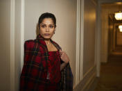 Freida Pinto poses for a portrait to promote "Mr. Malcolm's List" on Tuesday, June 28, 2022 in New York. (Photo by Matt Licari/Invision/AP)