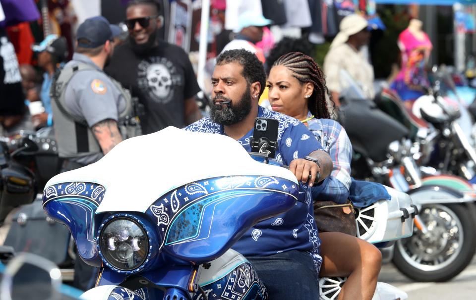 Riders cruise Mary McLeod Bethune Boulevard during last year's Black Bike Week in Daytona Beach. The Black Bike Week celebration returns March 7-10 during Bike Week in Daytona Beach.