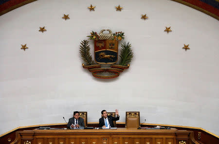 Juan Guaido, President of the Venezuela's National Assembly, attends a session in Caracas, Venezuela January 15, 2019. REUTERS/Manaure Quintero