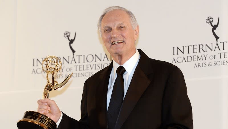 Alan Alda poses after winning a Special Founders Award at the 40th International Emmy Awards on Nov. 19, 2012, in New York.