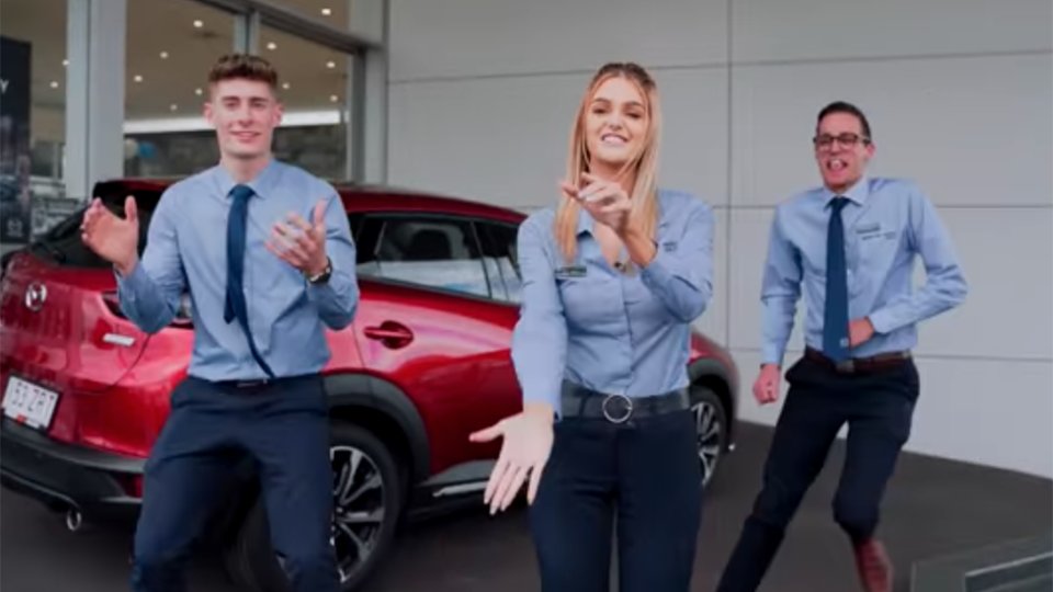 Mazda car dealership TikTok savage viral advertisement cringe-worthy