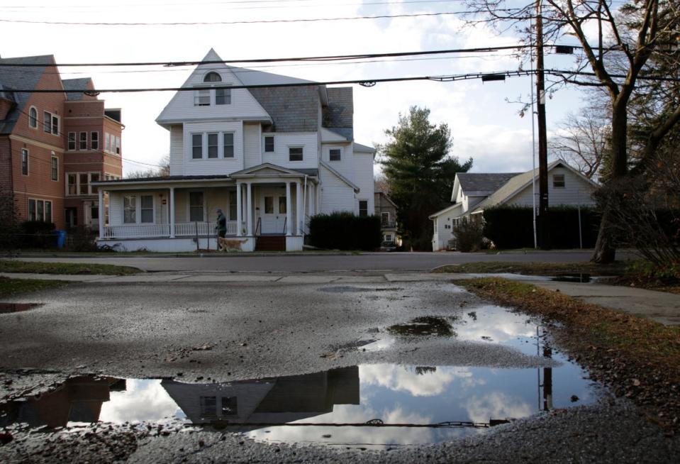 The house in Burlington, Vermont where police identified and arrested Mr Eaton on Sunday. (AP)