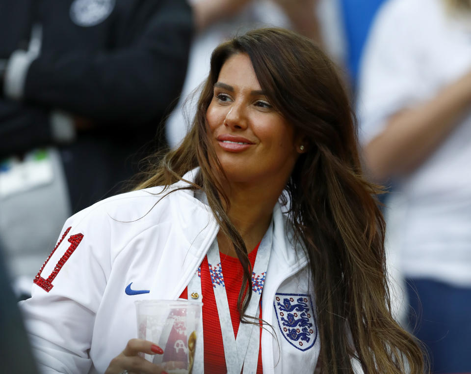 Round of 16 England v Colombia - FIFA World Cup Russia 2018 Jamie Vardy (England) wife Rebekah at Spartak Stadium in Moscow, Russia on July 3, 2018.  (Photo by Matteo Ciambelli/NurPhoto via Getty Images)