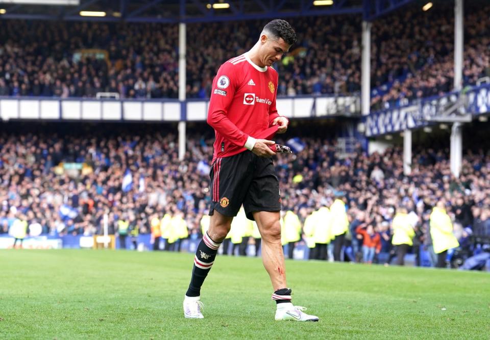 Cristiano Ronaldo has been charged over a post-match incident at Everton (Martin Rickett/PA) (PA Wire)