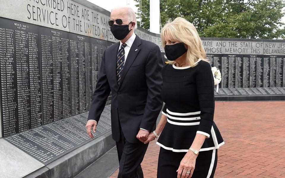 Joe Biden and his wife Jill Biden, leave Delaware Memorial Bridge Veteran's Memorial Park - AFP