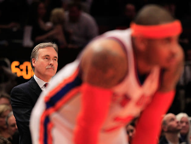 Mike D’Antoni and Carmelo Anthony in 2011. (Getty Images)