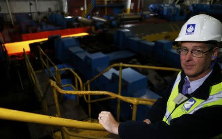 Steel is seen in the rolling mill following the recommissioning of the works by Liberty Steel Group at the Dalzell steel plant in Motherwell, Britain September 28, 2016. REUTERS/Russell Cheyne