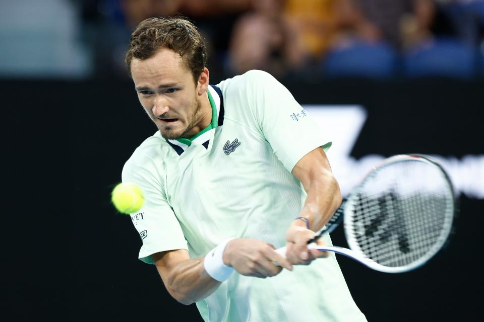 Daniil Medvedev of Russia plays a backhand (Getty Images)