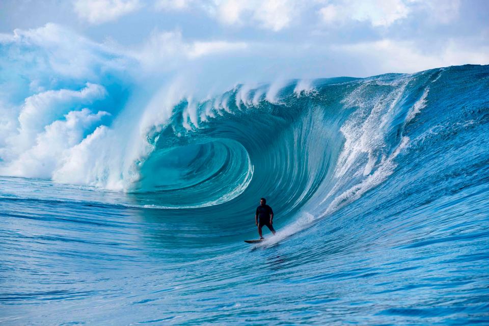 The famous break Teahupoo in Tahiti, where surf is so heavy the Olympics have designed a qualifying system to limit who will surf there.