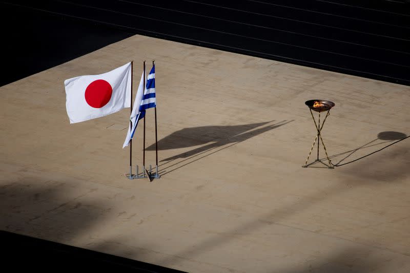 Tokyo 2020 Olympic Flame at the Panathenaic stadium