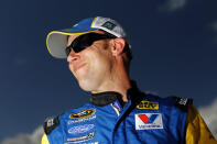 DAYTONA BEACH, FL - FEBRUARY 19: Matt Kenseth, driver of the #17 Best Buy Ford, looks on during qualifying for the NASCAR Sprint Cup Series Daytona 500 at Daytona International Speedway on February 19, 2012 in Daytona Beach, Florida. (Photo by Tom Pennington/Getty Images for NASCAR)