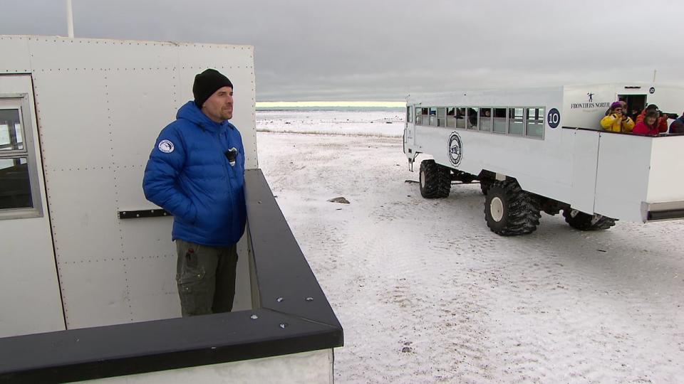 Geoff York looks out from a tundra buggy on the shore of Hudson Bay near Churchill, Man., in a 2015 photo.