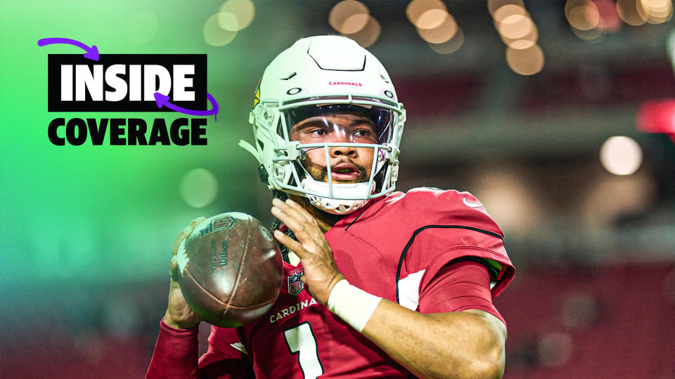 GLENDALE, AZ - DECEMBER 12: Kyler Murray #1 of the Arizona Cardinals warms up before kickoff against the New England Patriots at State Farm Stadium on December 12, 2022 in Glendale, Arizona. (Photo by Cooper Neill/Getty Images)