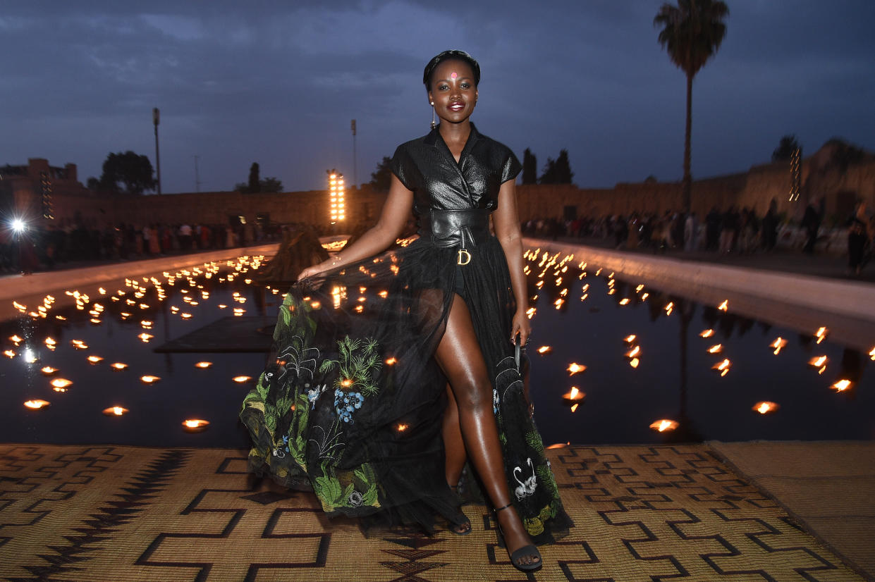 MARRAKECH, MOROCCO - APRIL 29: Actress Lupita Nyong'o attends the Christian Dior Couture S/S20 Cruise Collection on April 29, 2019 in Marrakech, Morocco. (Photo by Stephane Cardinale - Corbis/Corbis via Getty Images)