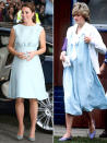 <p>Is it blue for boy? It certainly was when Diana chose her flowing frock for a 1982 polo match, opting to hide her bump rather than show it off, which Kate did in an A-line <span>Emilia Wickstead</span> creation. <strong>Get Kate's Look!</strong> French Connection Sundae Suiting Dress, $148; <span>amazon.com</span> Cinq a Sept Josie Fringe-Trim Sleeveless Dress, $385; <span>bergdorfgoodman.com</span> Calvin Klein Stretch Canvas Sheath Dress, $89.97, <span>macys.com</span> LaClef Knee-Length Front-Pleated Sleeveless Midi Maternity Dress, $26.99 - $29.95; <span>amazon.com</span></p>