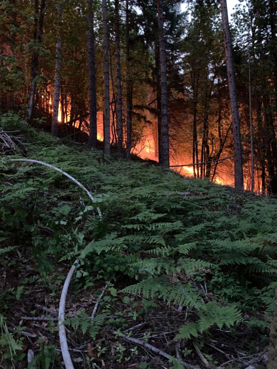 The W-470 Fire burns Wednesday evening.