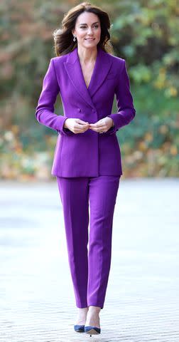 <p>Chris Jackson/Getty Images</p> Kate Middleton arrives at the Shaping Us National Symposium in London.