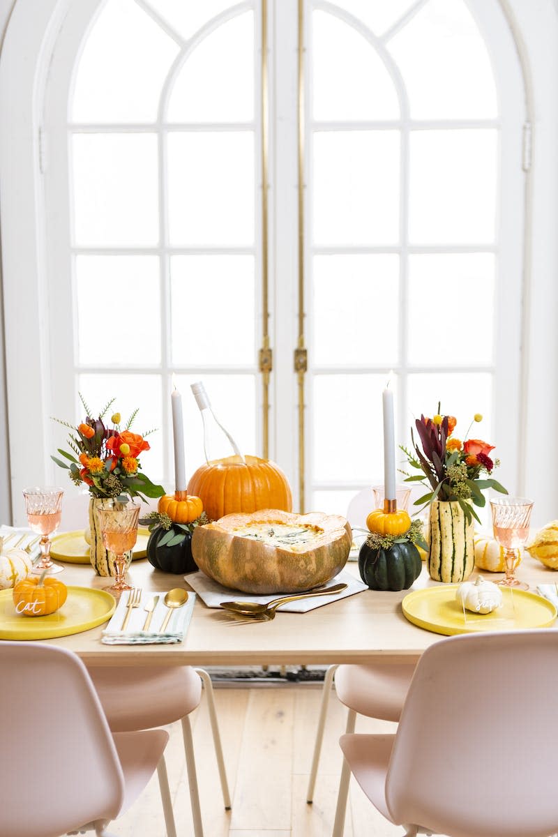 DIY Gourd-Filled Thanksgiving Tablescape