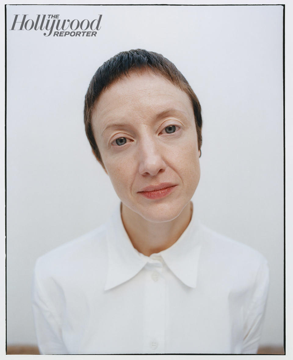 Andrea Riseborough was photographed on February 1 2023 at 63 Sun Studio in London.