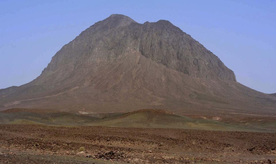 In this March 18, 2017, photo shows a hill near the gold and copper mine site, in Reko Diq district in southwestern Pakistan's Baluchistan province. Pakistan is seeking the reversal of a $5.8 billion penalty imposed by an international tribunal for denying a mining lease to an Australian company, saying that paying the fine will hinder its ability to cope with the coronavirus pandemic. The Reko Diq district is famed for its mineral wealth, including gold and copper. (AP Photo/Naseem James)