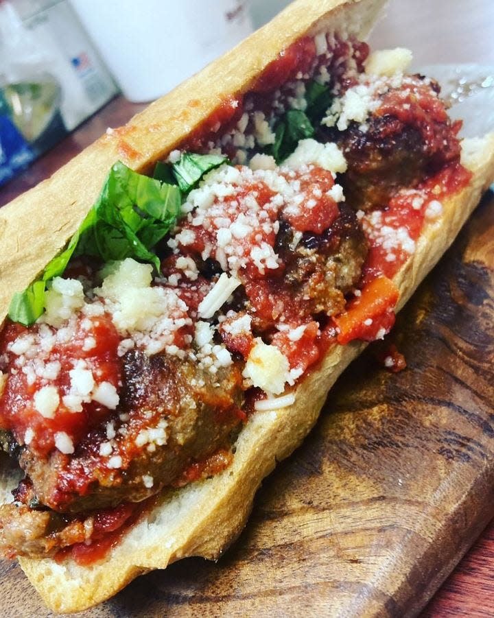 A gluten-free meat ball parmesan sub from Cafe LaDeDa Market & Bakery in Highlands.