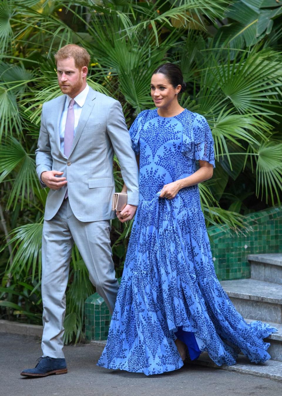 <p>The Duke and Duchess of Sussex look stylish as they meet with King Mohammed VI of Morocco in Rabat, Morocco. </p>