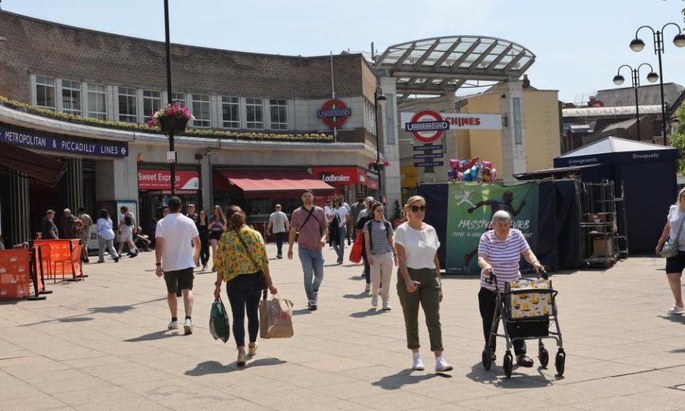 People outside Uxbridge tube station