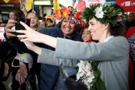 FILE PHOTO: FILE PHOTO: New Zealand Prime Minister Ardern greets supporters in Auckland