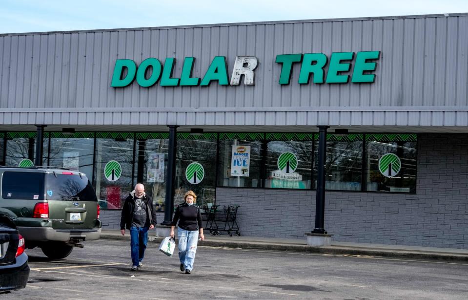 Customers leave a Dollar Tree store in Coventry. Parent company Dollar Tree Inc. is facing $770,000 in fines after the U.S. Department of Labor's Occupational Safety and Health Administration found safety violations at stores in Pawtucket and East Providence.