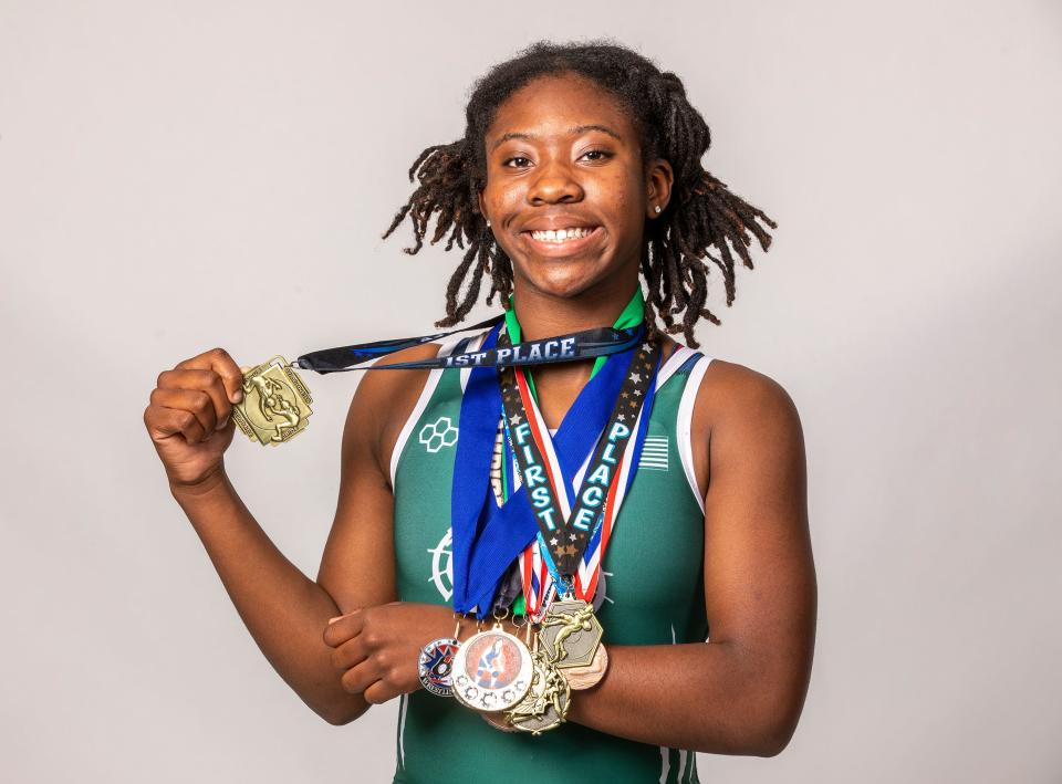 All County Wrestling - McKeel Academy -Kiley Earle in Lakeland Fl  Thursday March 23,2023.Ernst Peters/The Ledger