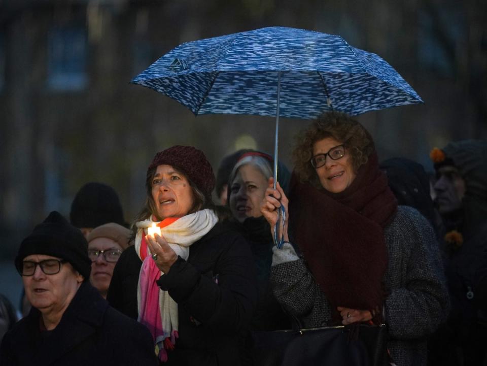 The event was billed as a space to mourn the loss of life on all sides of the conflict (Yui Mok/PA)