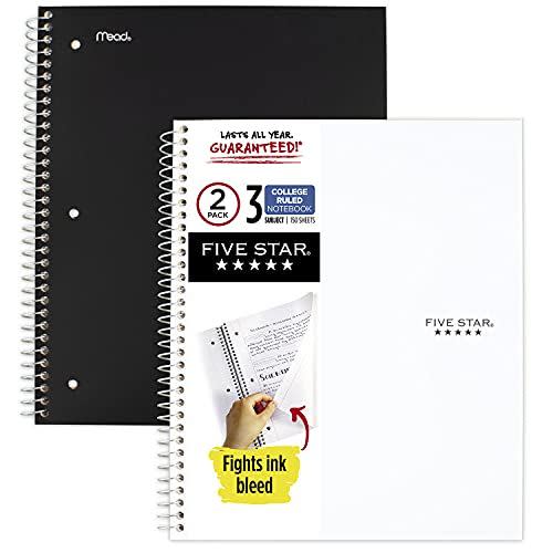 23) 3 Subject College Ruled Notebooks (Set of 2)