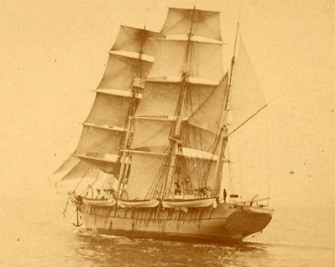 Undated Handout photograph of 19th century whaling ship the Fleetwing