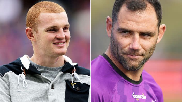 Pictured here, former Knights star Alex McKinnon and Storm veteran Cam Smith.