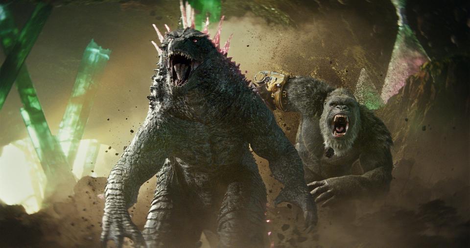 Godzilla and King Kong are a fearsome tag team in the new monster movie "Godzilla x Kong: The New Empire."