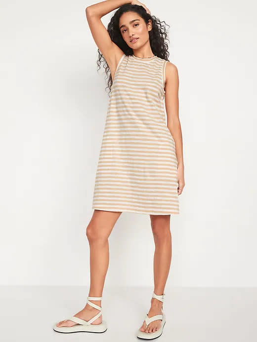 Sleeveless Striped Mini Swing Dress. Image via Old Navy.