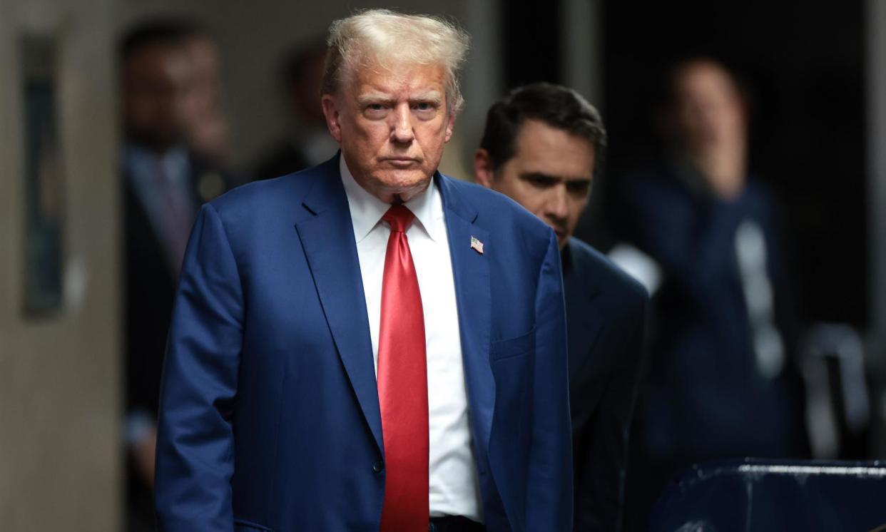 <span>Donald Trump in court in Manhattan on Monday.</span><span>Photograph: Win McNamee/EPA</span>