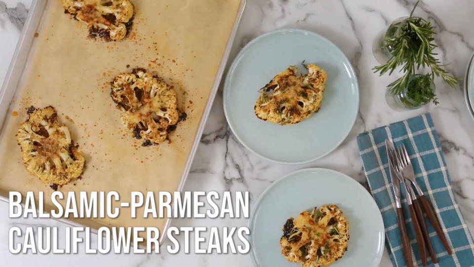 Balsamic-Parmesan Cauliflower Steaks