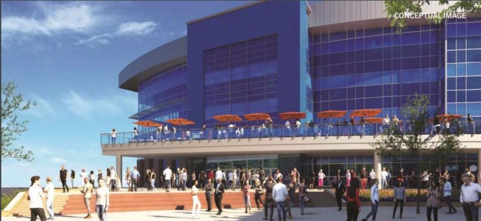 A proposed new balcony, entrance and expansion of upper concourse levels are part of proposed MAPS 4 improvements to Paycom Center.