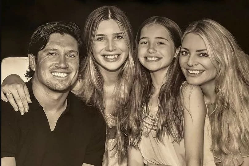 Tess Daly and Vernon Kay with daughters Phoebe and Amber