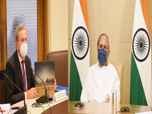 Odisha CM Naveen Patnaik met the High Commissioner of Australia via video conferencing on Tuesday. (Photos/ANI)