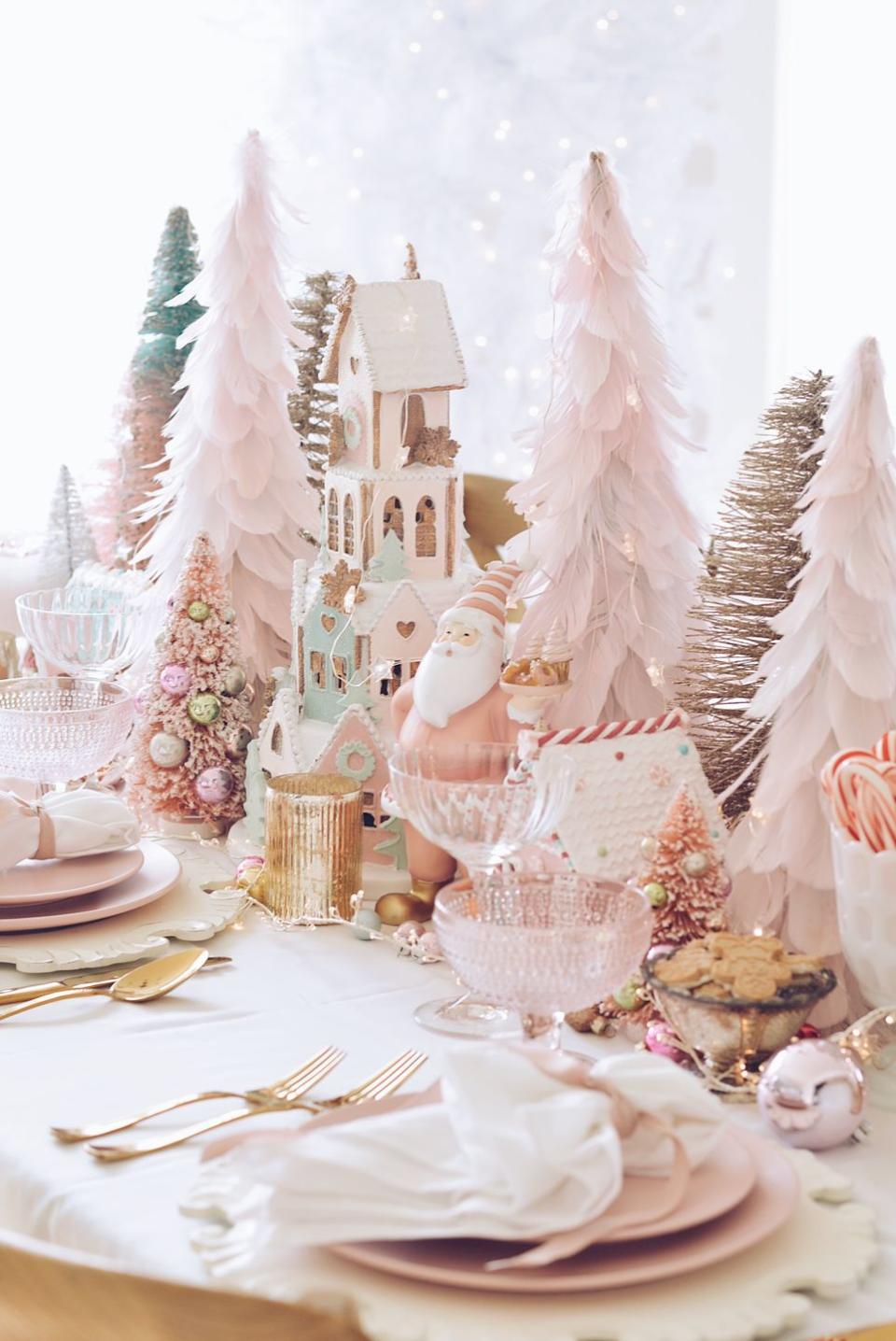 <p>Looking for a low-maintenance way to make a big statement? Add a monochromatic centerpiece to your setup. The key is to experiment with an array of different textures. </p><p><a href="https://www.thepinkdream.com/pink-christmas-table-decorations/" rel="nofollow noopener" target="_blank" data-ylk="slk:Via The Pink Dream;elm:context_link;itc:0;sec:content-canvas" class="link "><em>Via The Pink Dream</em></a><br></p>