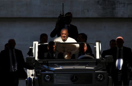 Pope Francis arrives to lead the Wednesday general audience in Saint Peter's square at the Vatican, June 20, 2018. REUTERS/Stefano Rellandini