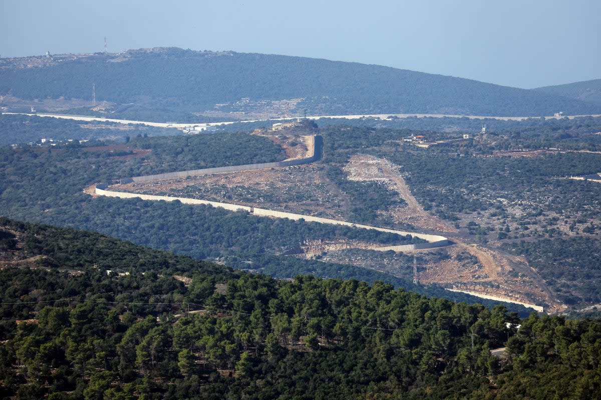 The Lebanon-Israel border seen from the Israeli side (REUTERS)
